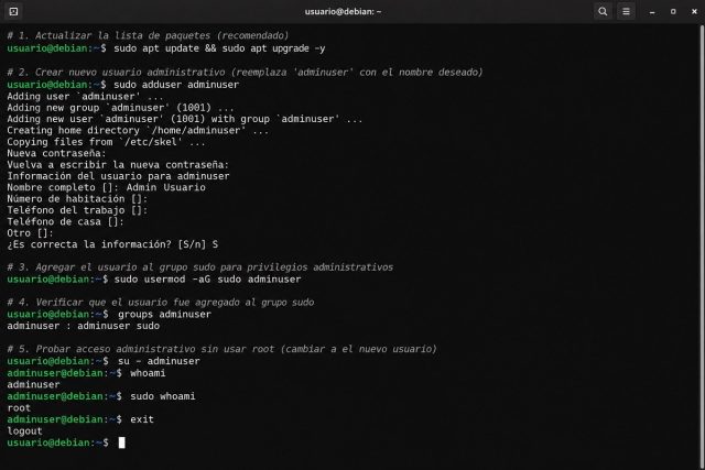 Seguridad WP #0002: Crear Usuario Administrativo Separado de root